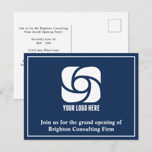 Blauw Bedrijfsreclame Zakelijk Logo Briefkaart
