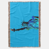 Blauw beeld van Lady Liberty Deken (Voorkant Verticaal)