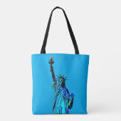 Blauw beeld van Lady Liberty Draagtas (Achterkant)