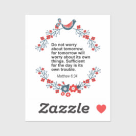 Blauw-beengras | Matthew 6:34 Sticker