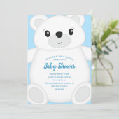 Blauw Beer Baby shower Kaart (Staand voorkant)