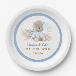 Blauw Beer Baby shower Party Paper Borden Papieren Bordje