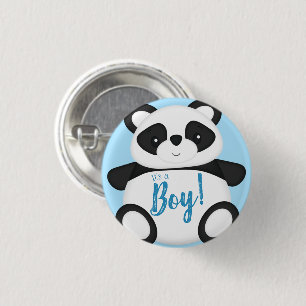 Blauw Beer Baby shower Ronde Button 3,2 Cm