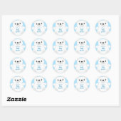 Blauw Beer Baby shower Ronde Sticker (Vel)