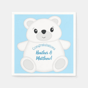 Blauw Beer Baby shower Servet
