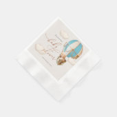 Blauw Beer ballon Baby shower Boy Paper Napkins Servet (Hoek)