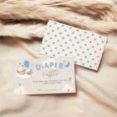 Blauw Beer Ballonnen Boy Baby shower Luier Raffle Informatiekaartje