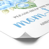 Blauw Beer Help mam het adresseerteken Poster (Hoek)