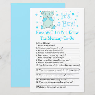 Blauw beer Hoe goed ken je het baby shower spel?