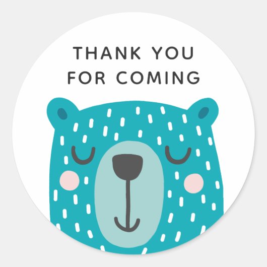 Blauw beer. Schattig dier. Kinderen verjaardag dan Ronde Sticker (Voorkant)