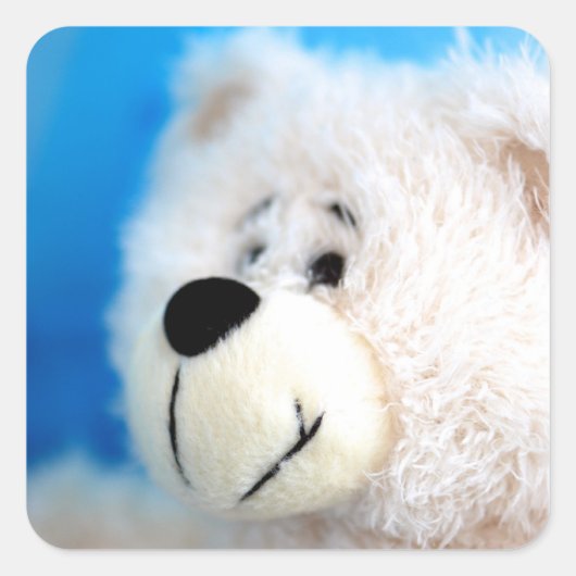 Blauw Beer Vierkante Sticker (Voorkant)