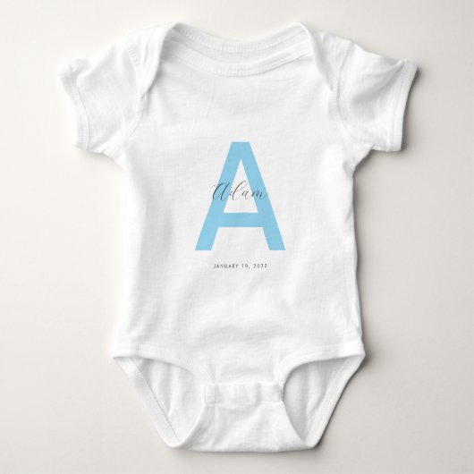 Blauw Begin Naam Gepersonaliseerd Romper (Voorkant)