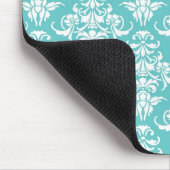 Blauw  behangpatroon van vouw muismat (Hoek)