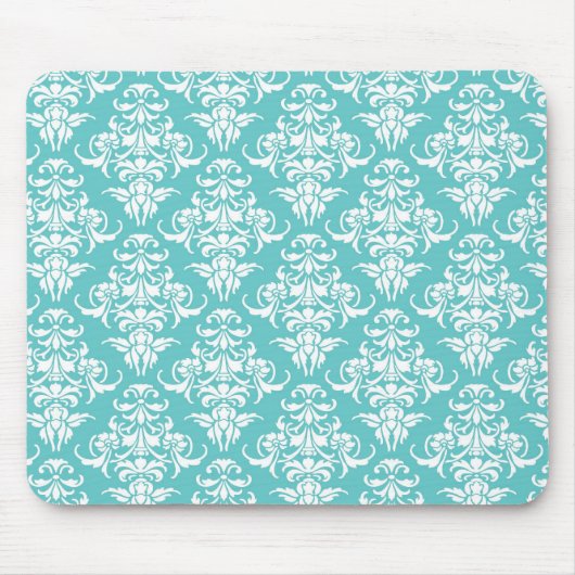 Blauw  behangpatroon van vouw muismat (Voorkant)