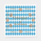 Blauw Beiers Octoberfest Pretzels Servet (Voorkant)