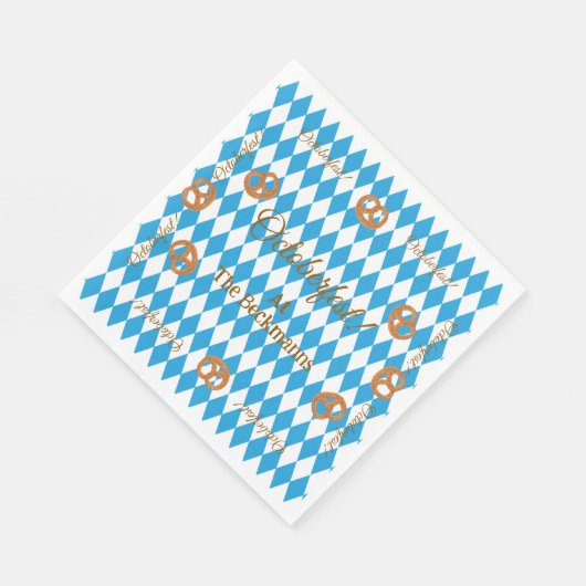 Blauw Beiers Octoberfest Pretzels Servet (Hoek)