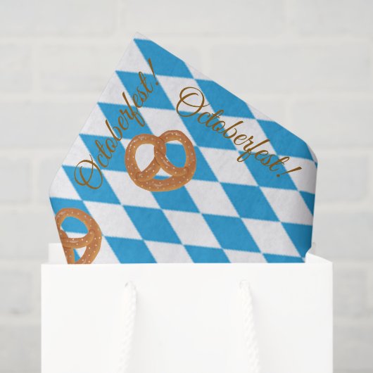 Blauw Beiers Octoberfest Pretzels Tissuepapier (Cadeauzakje)