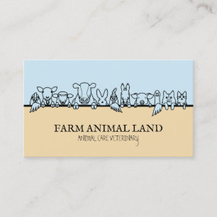 Blauw Beige Boerderij Animal Watch Veterinary Visitekaartje