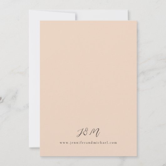 Blauw & Beige Boho Bloemenbruiloft V2 Kaart (Achterkant)