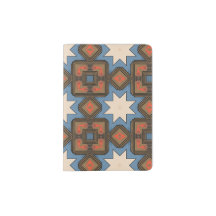  blauw beige geometrisch octagon patroon