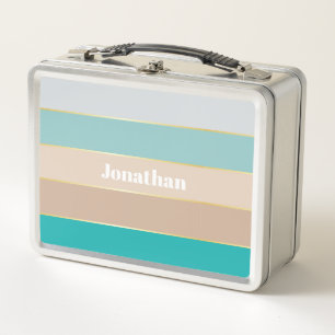 Blauw beige goud Custom Summer Color Block Stripes