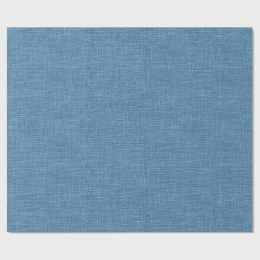 Blauw beige linnen textuur cadeaupapier (Vlak)