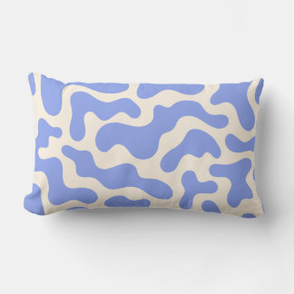 Blauw Beige Organisch Golfpatroon Kussen