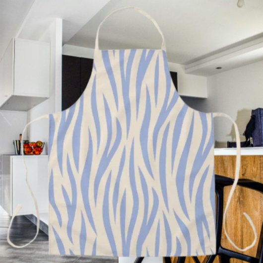 Blauw & Beige Zebrastreep Schort – Stijlvolle Prin