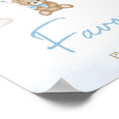 Blauw Beren ballon Baby shower gunsten Poster (Hoek)