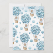 Blauw Beren ballon Baby shower Kaart (Achterkant)