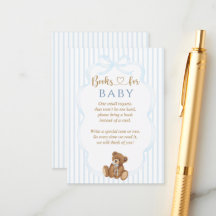 Blauw berenhoudt baby shower elegante streep
