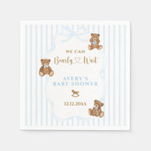Blauw berenjong baby shower elegante streep