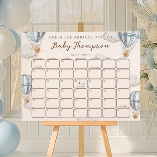 Blauw berenwachttijd gok de aankomstdatum spelbord poster