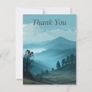 Blauw Berglandschap Dankkaart Briefkaart