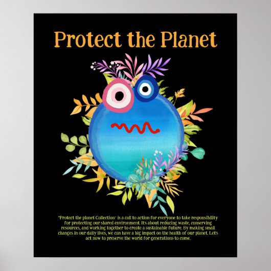 BLAUW BESCHERM HET PLANEET BEWAREN HET Poster VAN  (Voorkant)