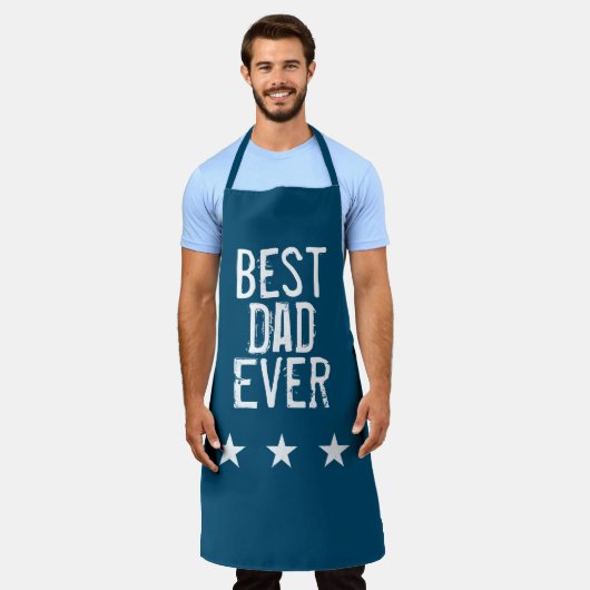 Blauw Beste Pap Ooit Schort (Gedragen)