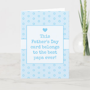 Blauw Beste Papa Ooit Eenvoudige Typografie Vaderd Feestdagen Kaart