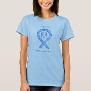 Blauw Bewustzijn Lint Custom Art Kleding T-shirts