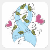 Blauw bewustzijn Ribbon Vierkante Sticker (Voorkant)