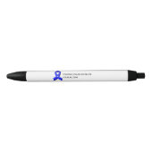 Blauw Bewustzijnslint Witte Hart Fundraiser Zwarte Inkt Pen (Voorkant)