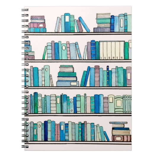 Blauw bibliotheeknotebook notitieboek (Voorkant)