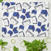 Blauw bibliotheekpatroon Librarian Theedoek (Gevouwen)