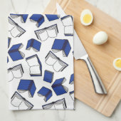 Blauw bibliotheekpatroon Librarian Theedoek (Quarter Fold)