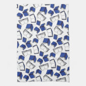 Blauw bibliotheekpatroon Librarian Theedoek (Verticaal)