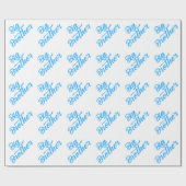 Blauw Big Brother broer broer broer typografie Cadeaupapier (Vlak)