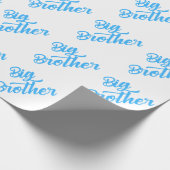Blauw Big Brother broer broer broer typografie Cadeaupapier (Hoek)
