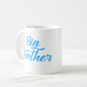 Blauw Big Brother broer broer broer typografie Koffiemok (Voorkant links)