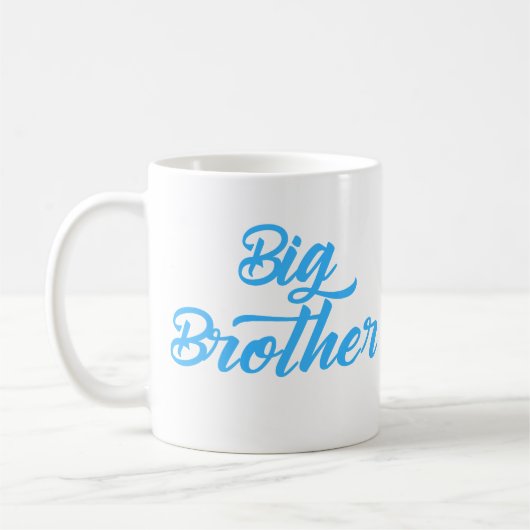Blauw Big Brother broer broer broer typografie Koffiemok (Links)