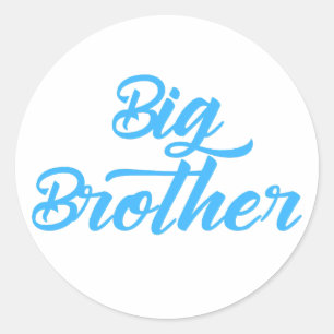 Blauw Big Brother broer broer broer typografie Ronde Sticker