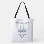 Blauw bikini strand draagtas (Achterkant)